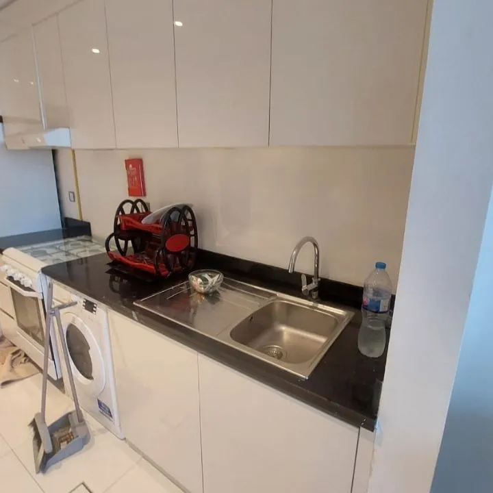 kitchen cabinet painting with white color
